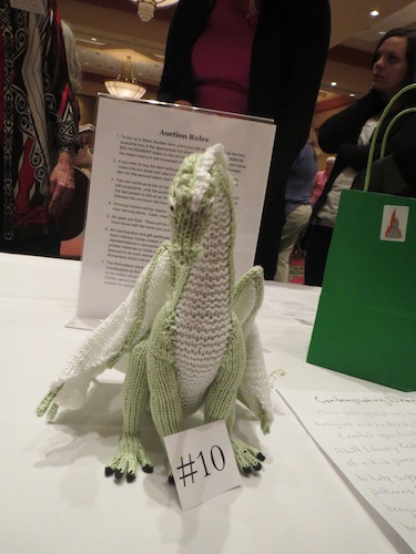 Kim Harrison's knitted dragon